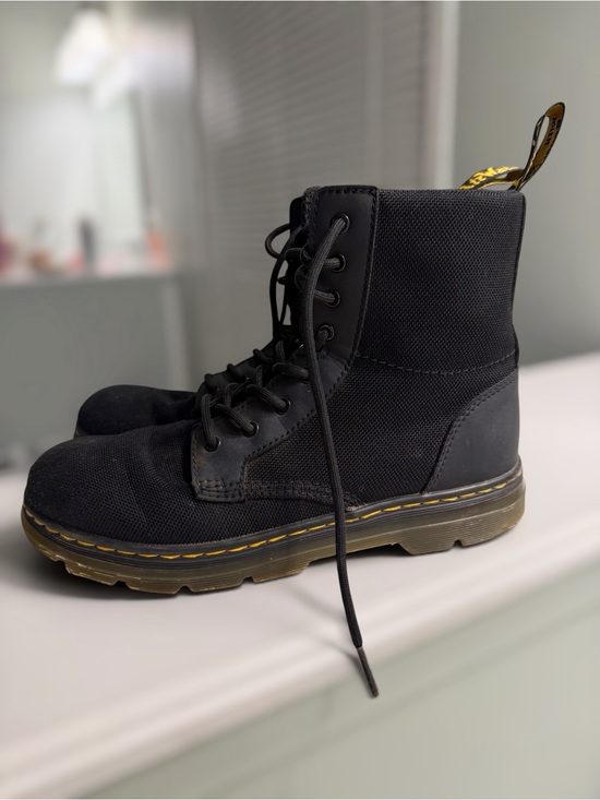 Dr. Martens Shoes - Dr. Martens Combs Y Black Canvas Combat Boots Women’s 6 Men’s 5 Side Zip Lace-Up